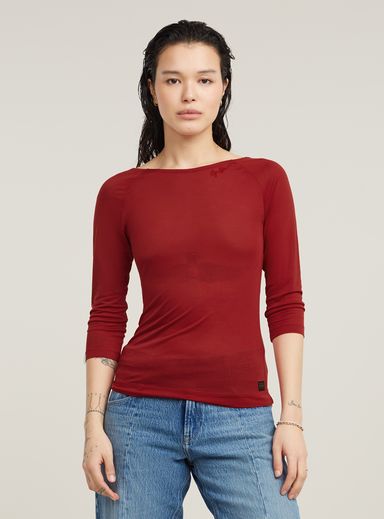Low Back Slim  3\4 Sleeve Top